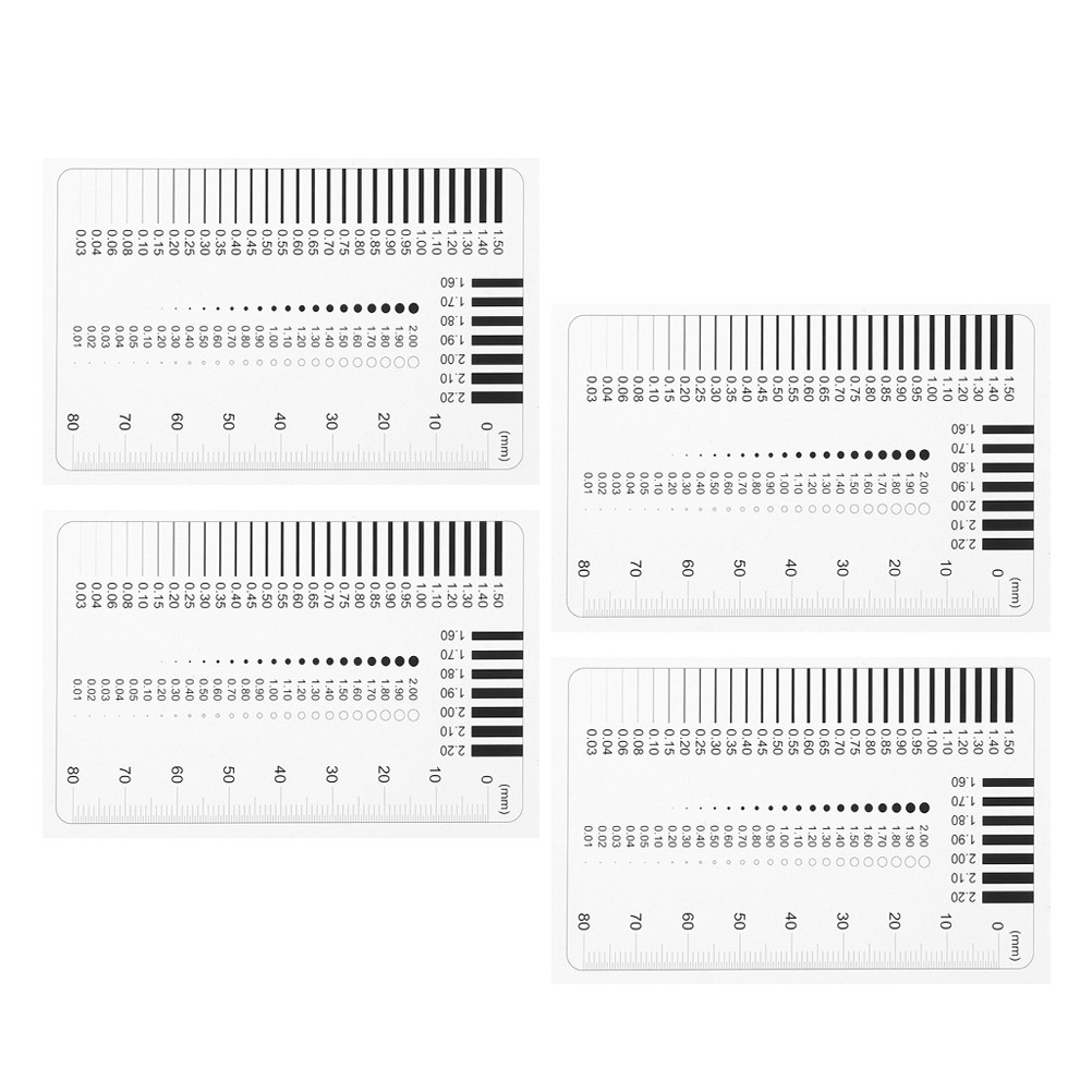 4pcs High Accuracy Transparent Measuring Ruler Diameter Line Width Gauge Crack