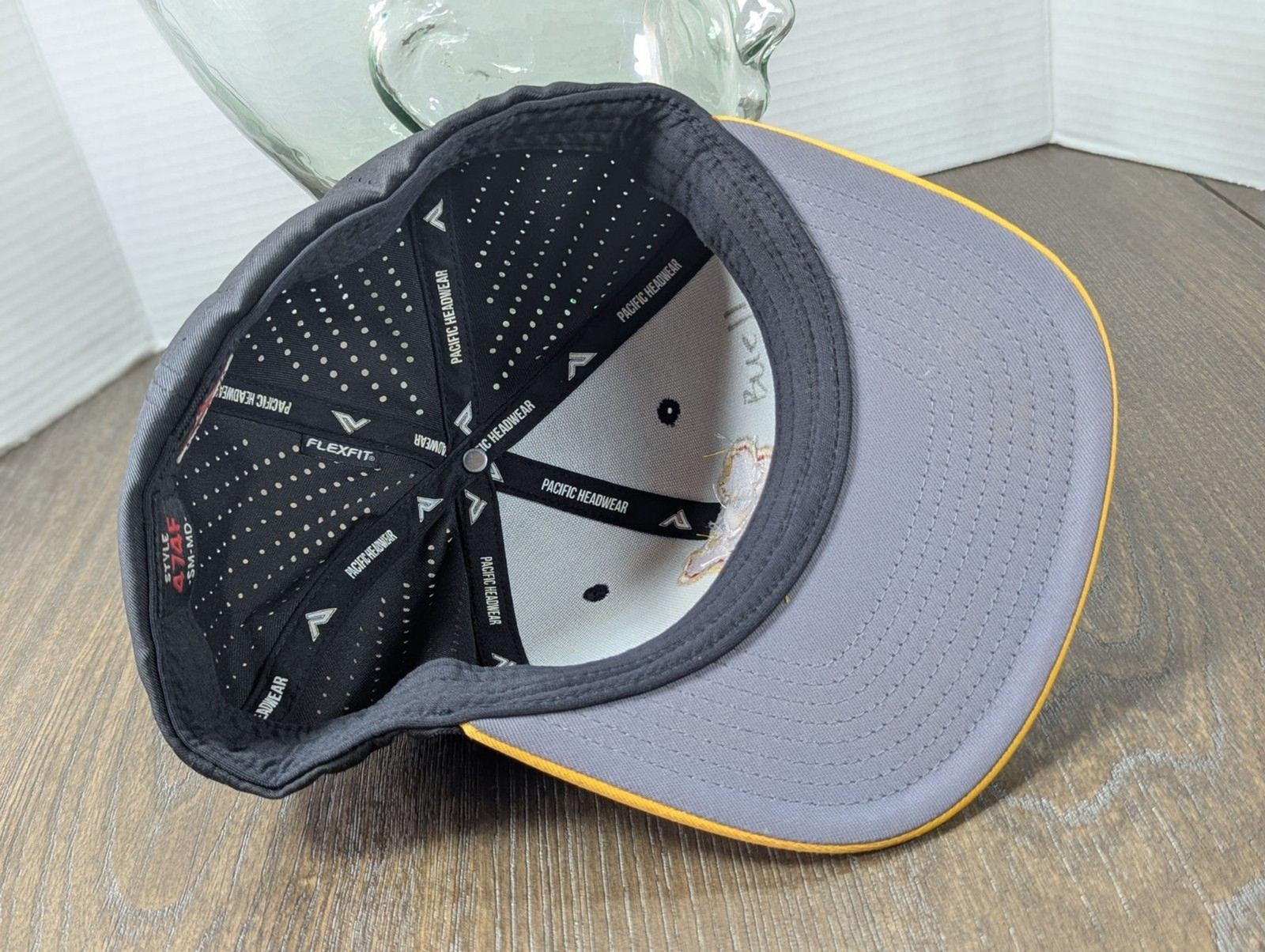 VTG Pacific Headwear Phoenix Firebirds Snapback Cap Hat Black Yellow Logo