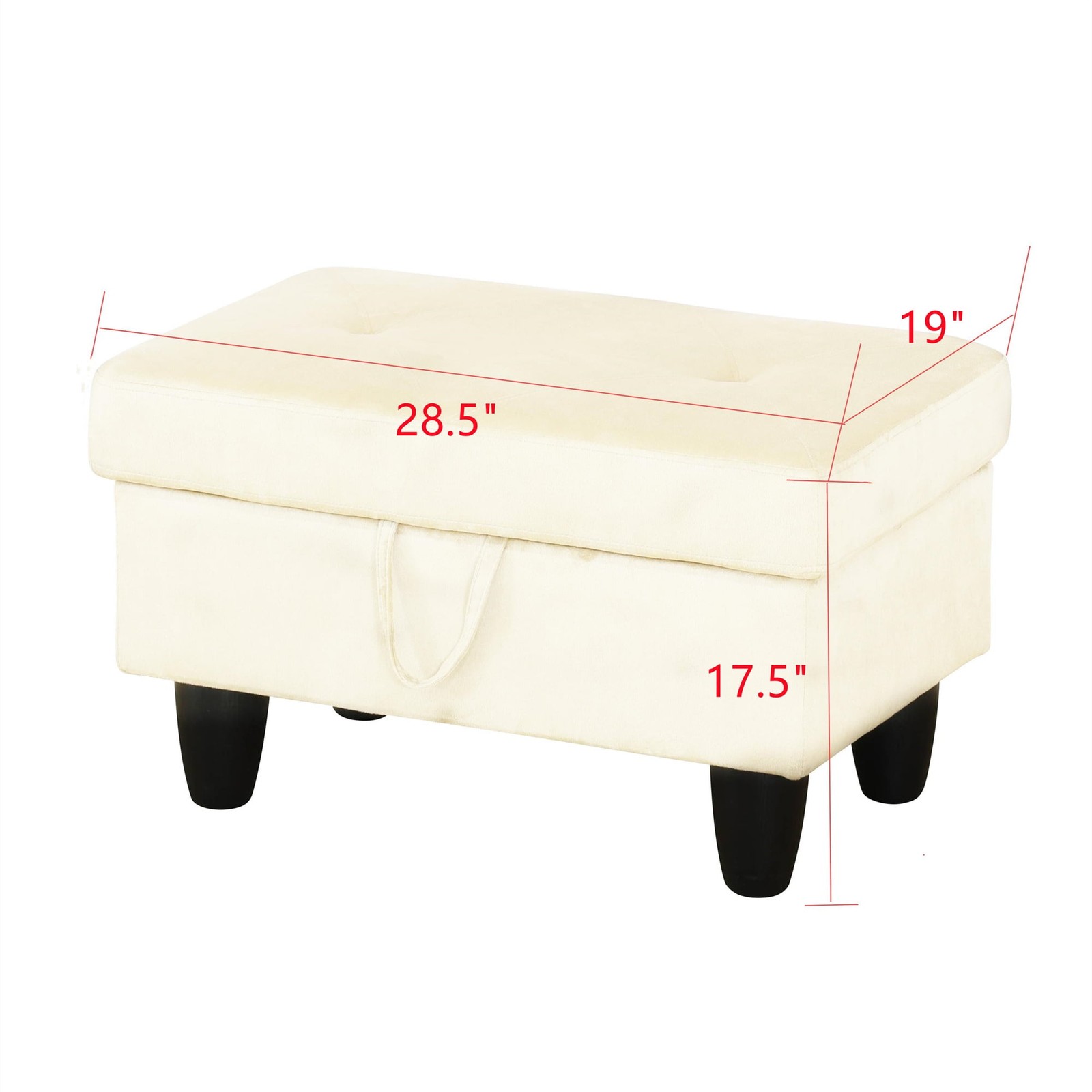 29" Storage Ottoman Bench W/ Lift Top Home Office Flannel Brown