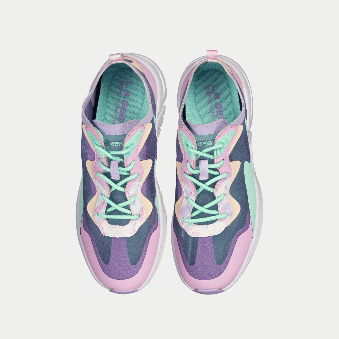 LA Gear Womens Mid-City - 2022 Legacy Athletic Sneaker Sheer Low Top