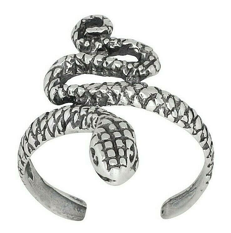 Sterling Silver .925 Viper, Snake, Toe Ring Adjustable Size | Made In USA