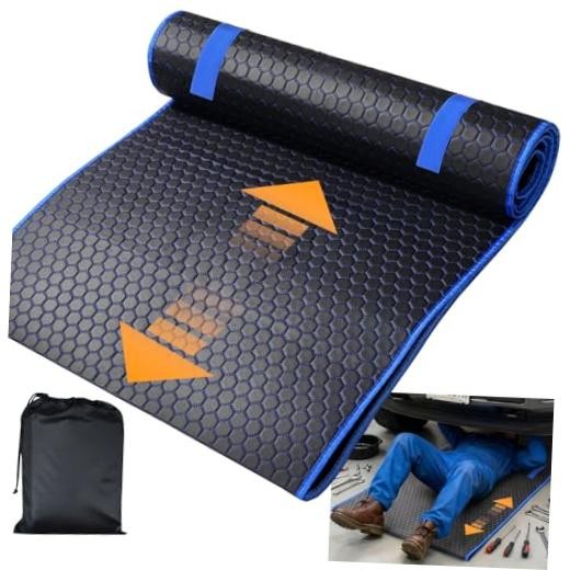 Magic Rolling Creeper Mat Portable Mechanics Mat | for Low Blue & Black