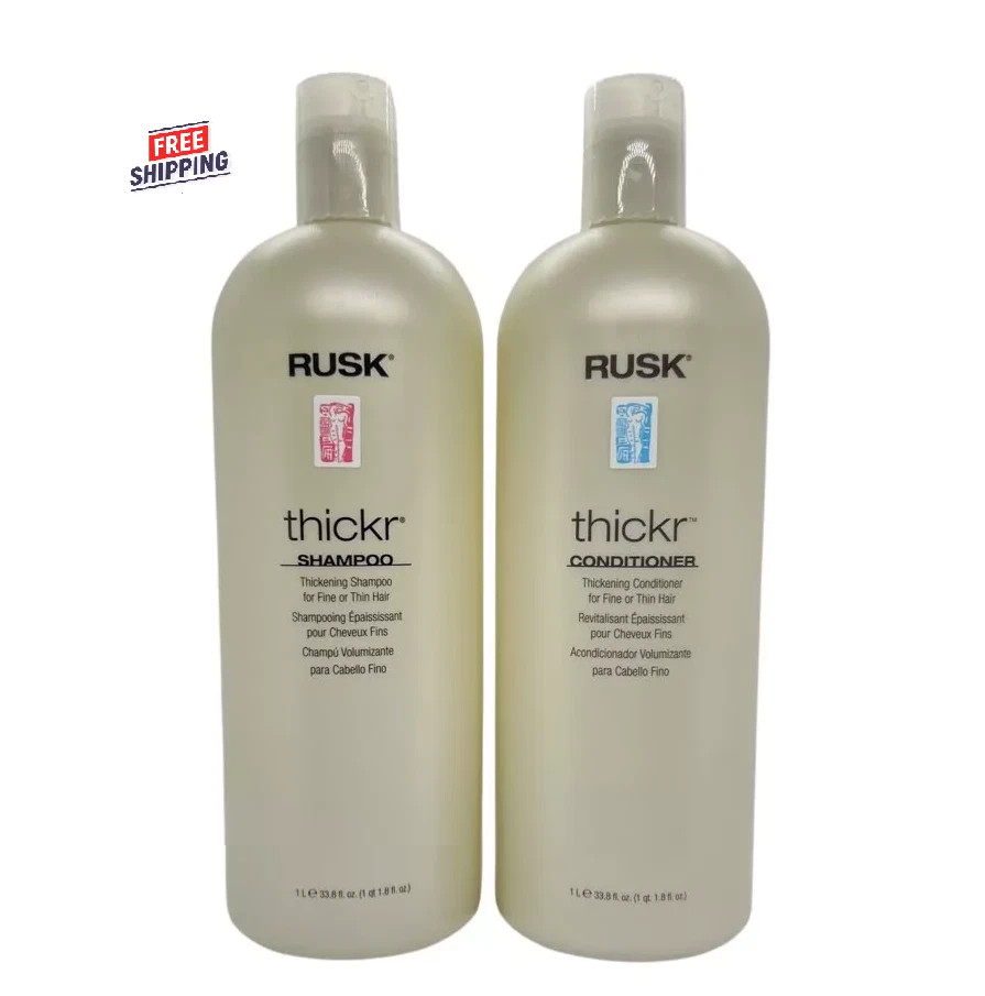 Rusk Thickr Thickening Shampoo & Conditioner 33.8oz / 1 Liter SET