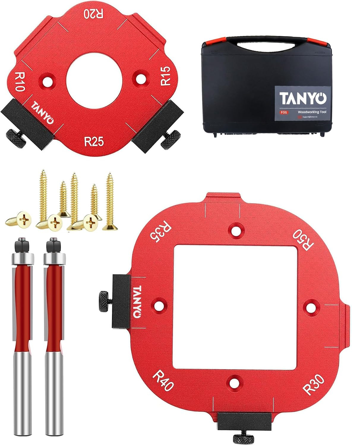 2pcs Router Corner Radius Template, R10-50 Precise Rounded Corners | 8-radius, a