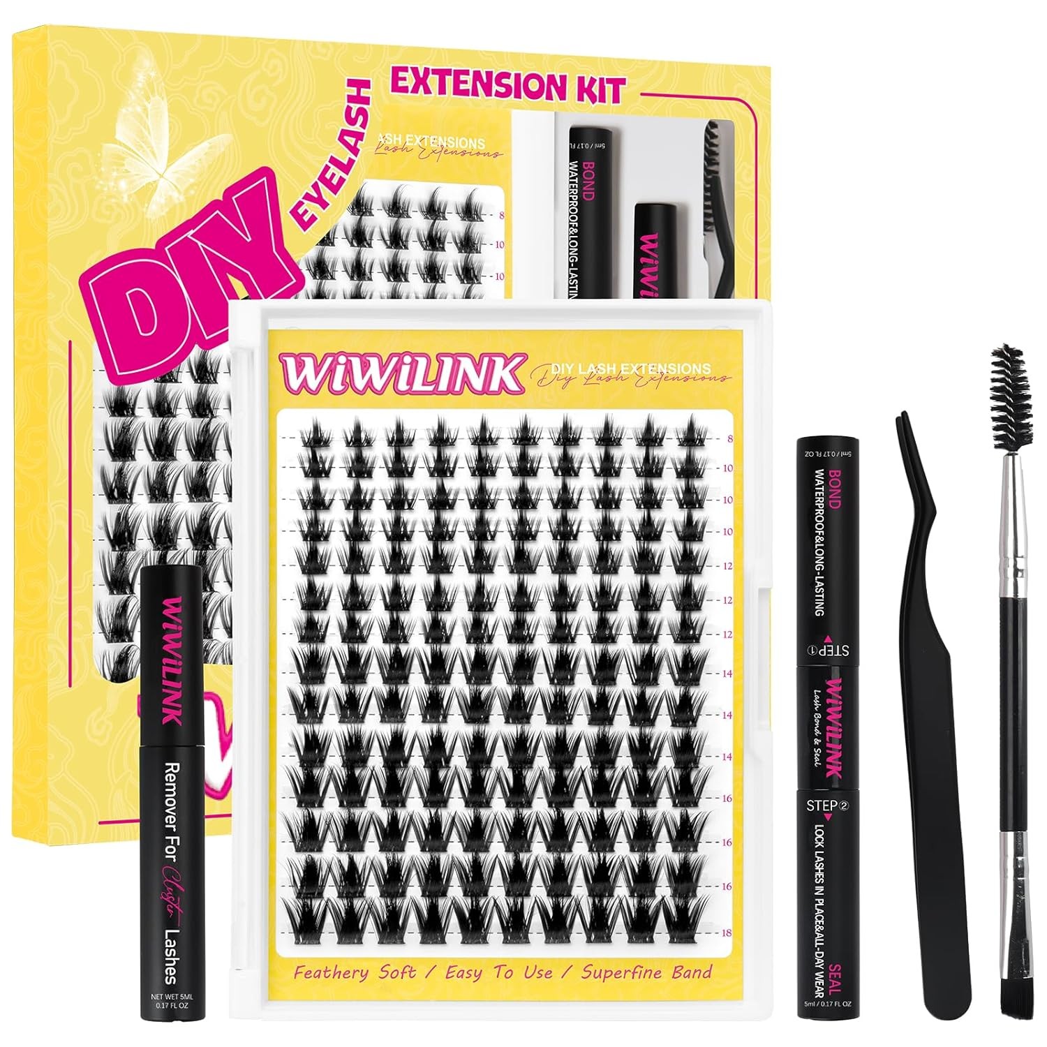 Lashes California Sunset Kit Manga Lash Clusters 8-18mm Wispy Black
