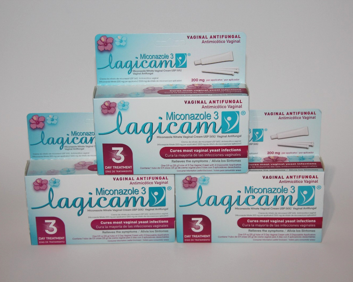 LOT (3) LAGICAM MICONAZOLE 3 VAGINAL YEAST INFECTION ANTIFUNGAL CREAM EXP 3/2027