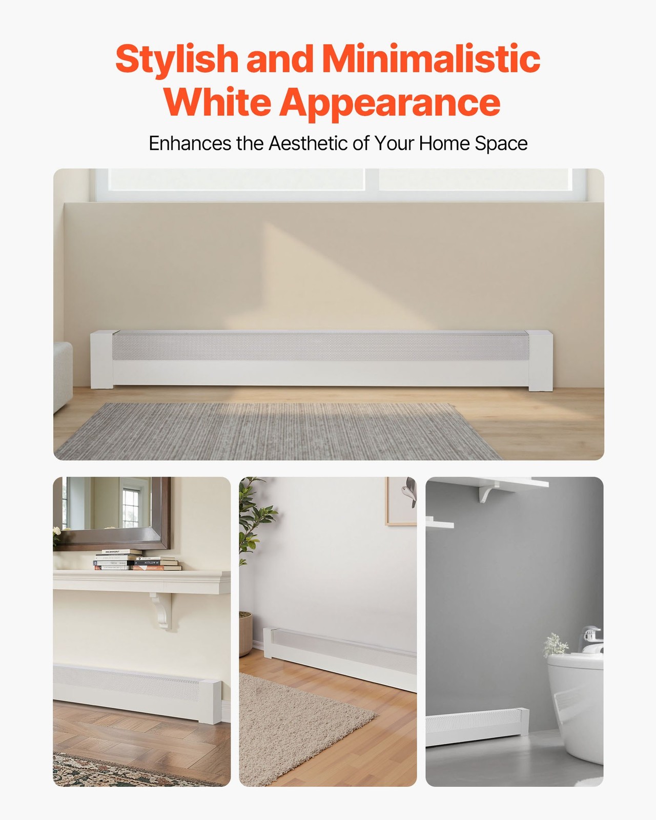 VEVOR Baseboard Heater Covers, Basic Series 5 ft Standard Electric Heating Unit