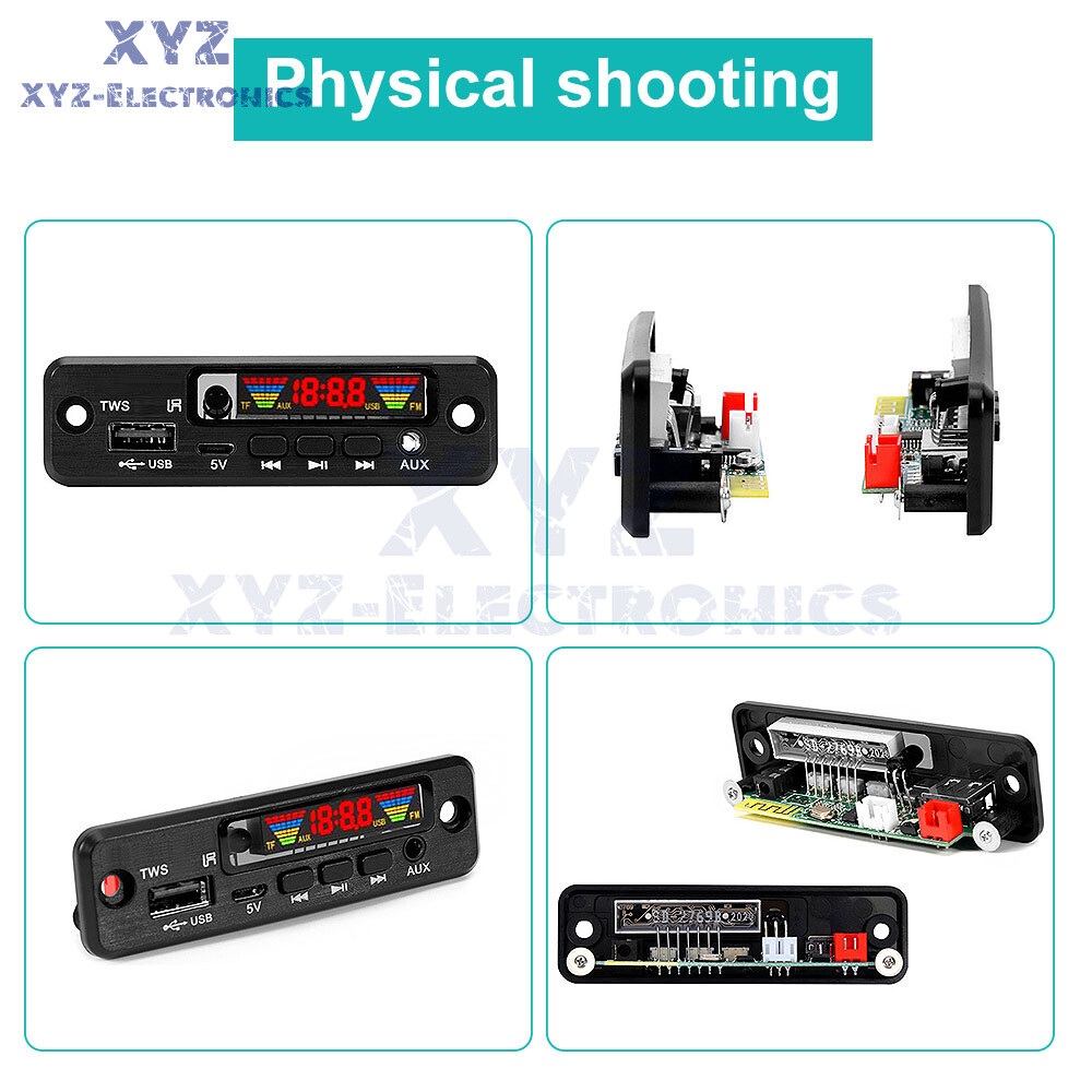 TWS Bluetooth 5.0 MP3 Decoder Board DC3.7-5V FM Radio MP3 Player Lossless Audio