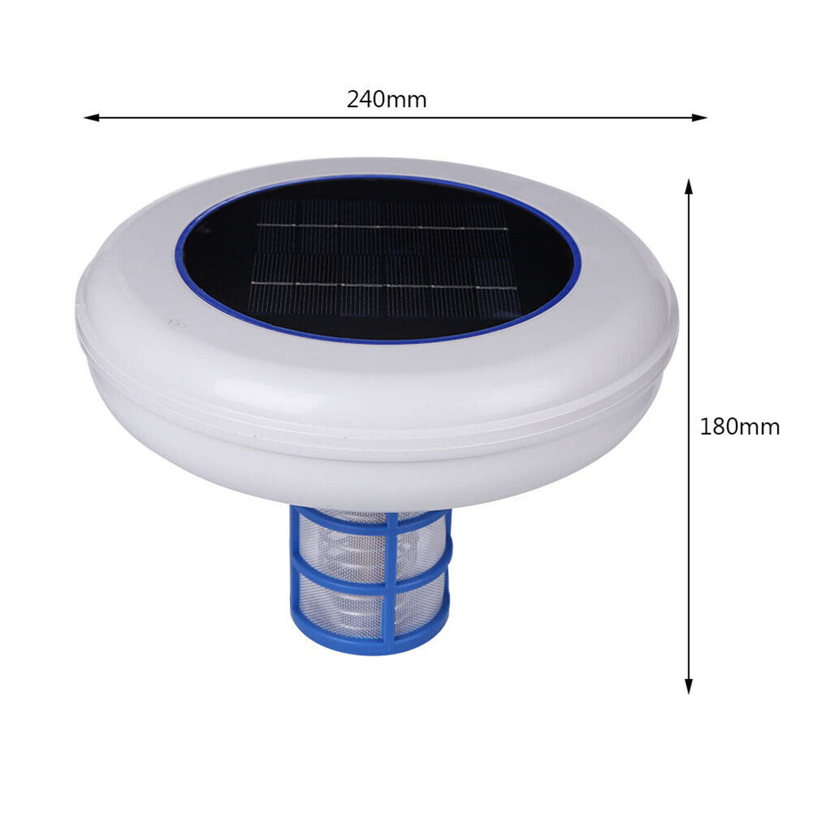 Solar Powered Pool Ionizer Purifier Copper Silver Ion Algae Cleaning New8W