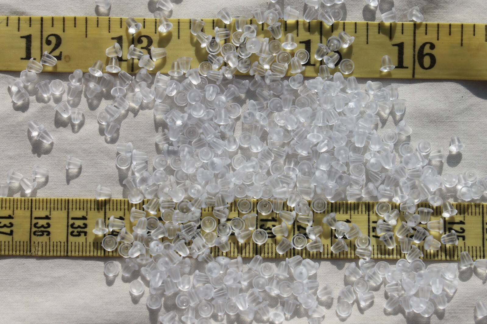 100 pc 4mm Clear Rubber Silicone Plastic Earring Backs Stopper Post Nut, #114