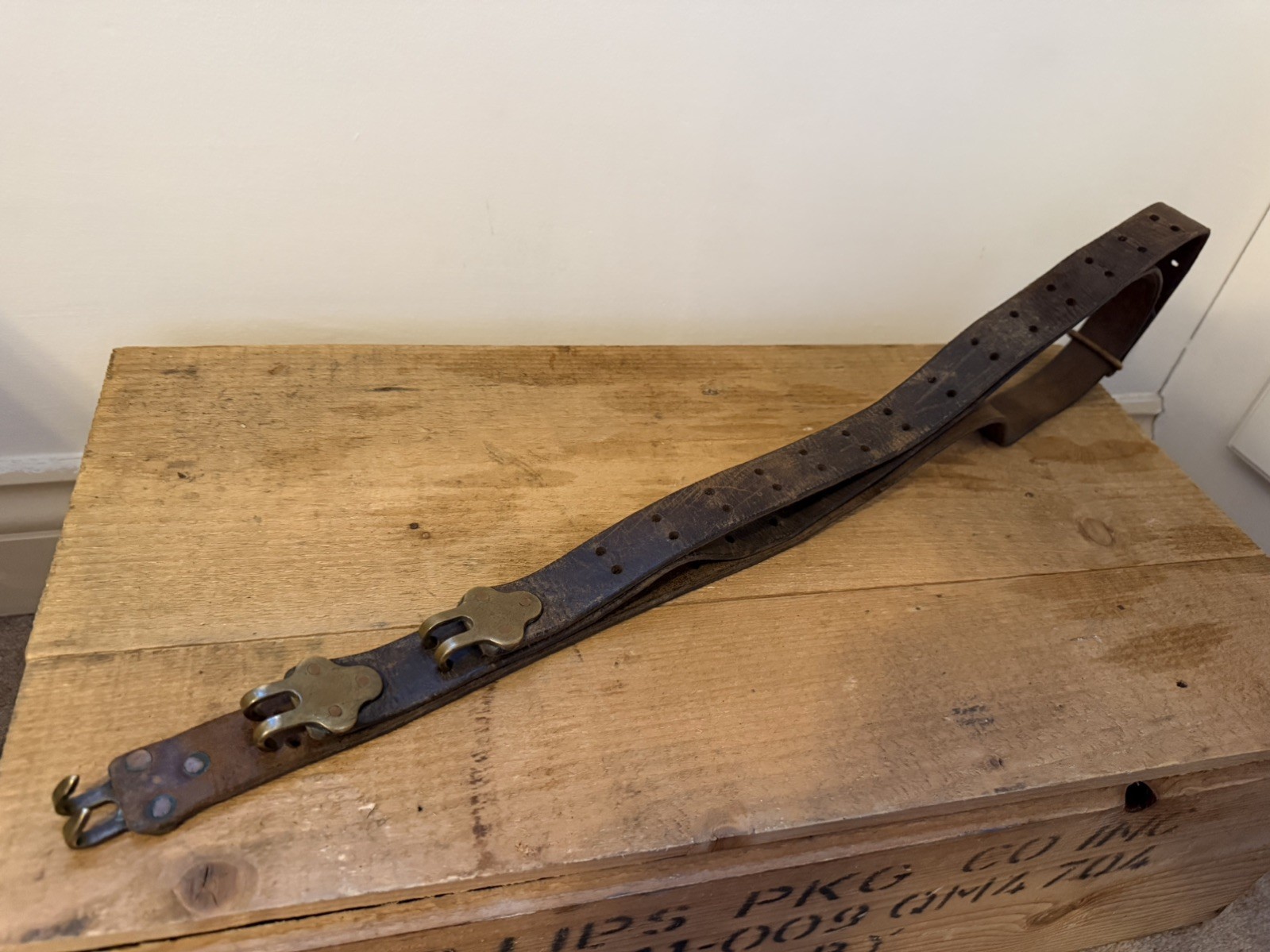 WW2 US Army Leather Browning Automatic BAR Sling. B.A.R M1918 original
