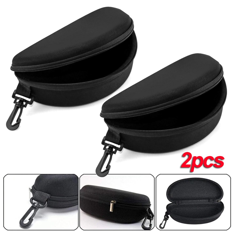 2-Pack Eye Glasses Case Box Sunglasses Protector Hard Zipper Belt Clip Portable