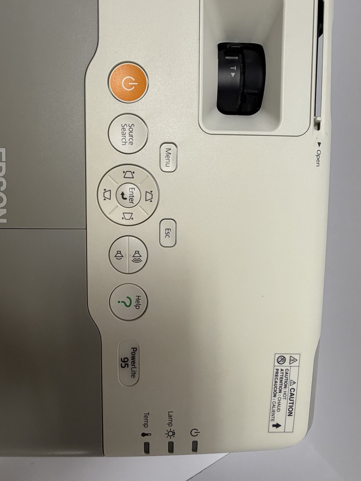 Epson H383A Powerlite 95 Projector 2500 Lumens w/ 457 Lamp Hours, Remote, Cables