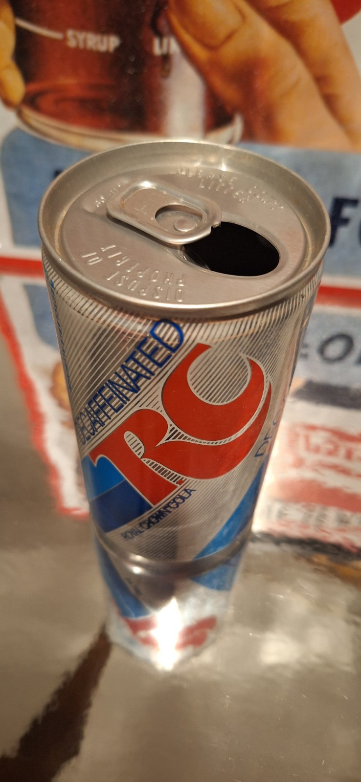 🥤 Decafinated RC Cola Soda Pop Can Prop Empty 70's 80's