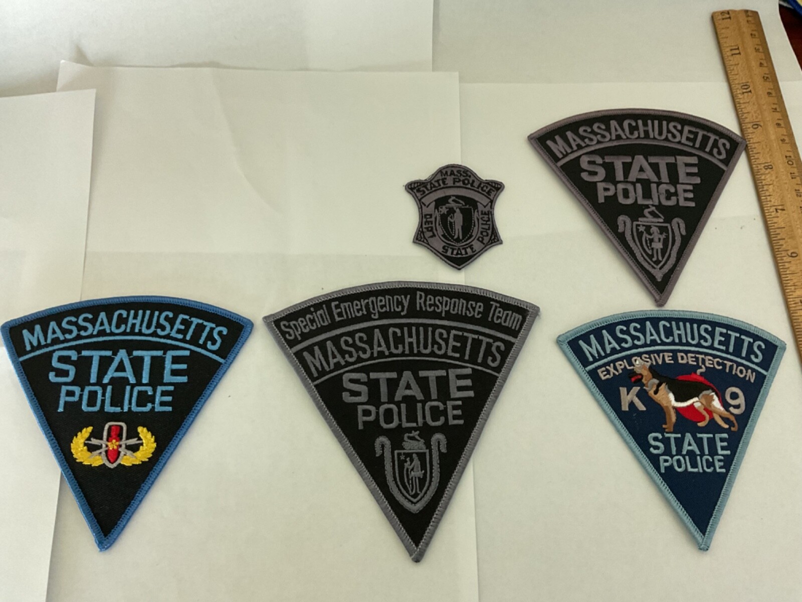 Massachusetts State Police  5 Patches  collectable and new