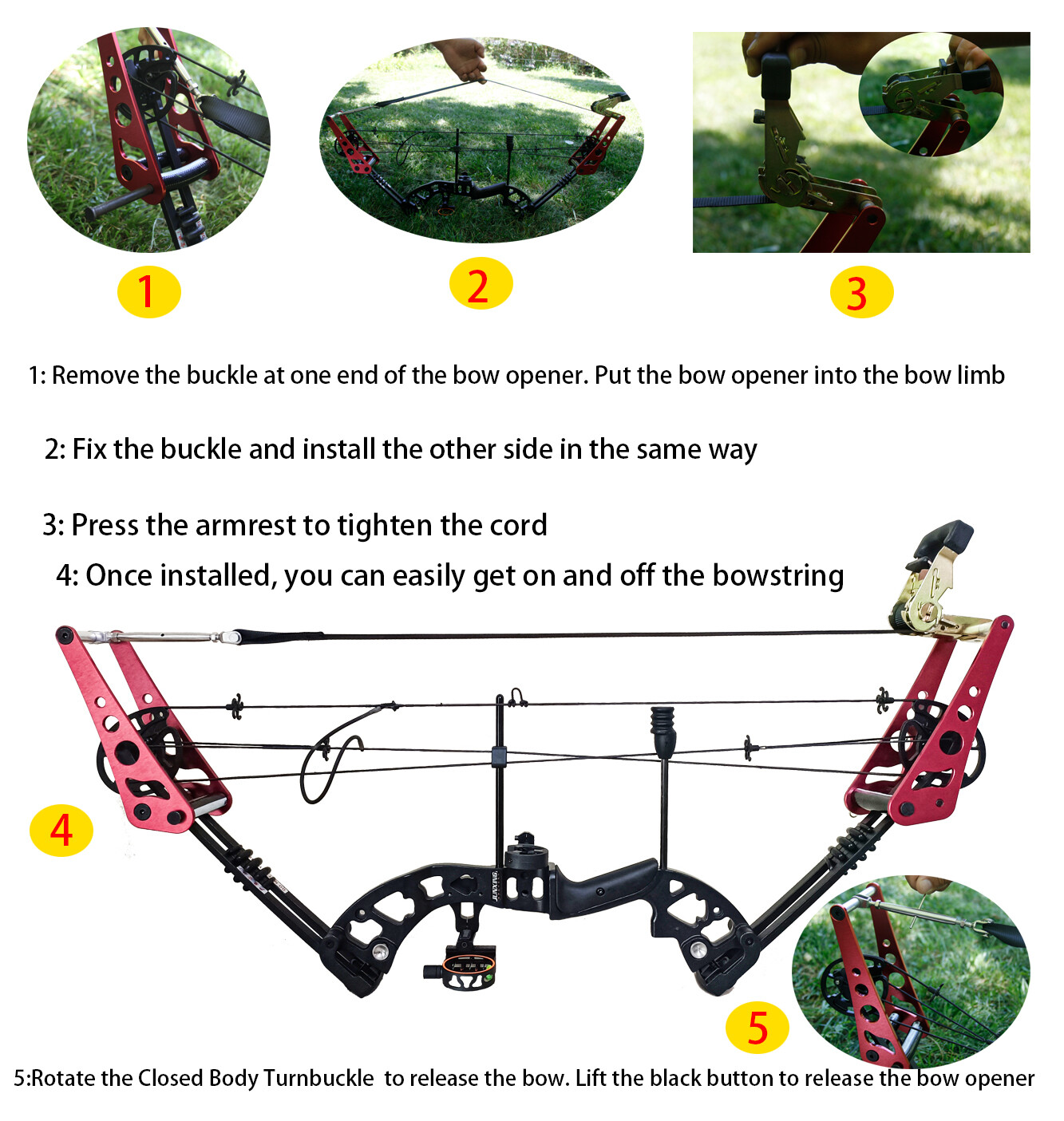 Archery Compound Portable Bow Press Open Tool Accessories String Replacement