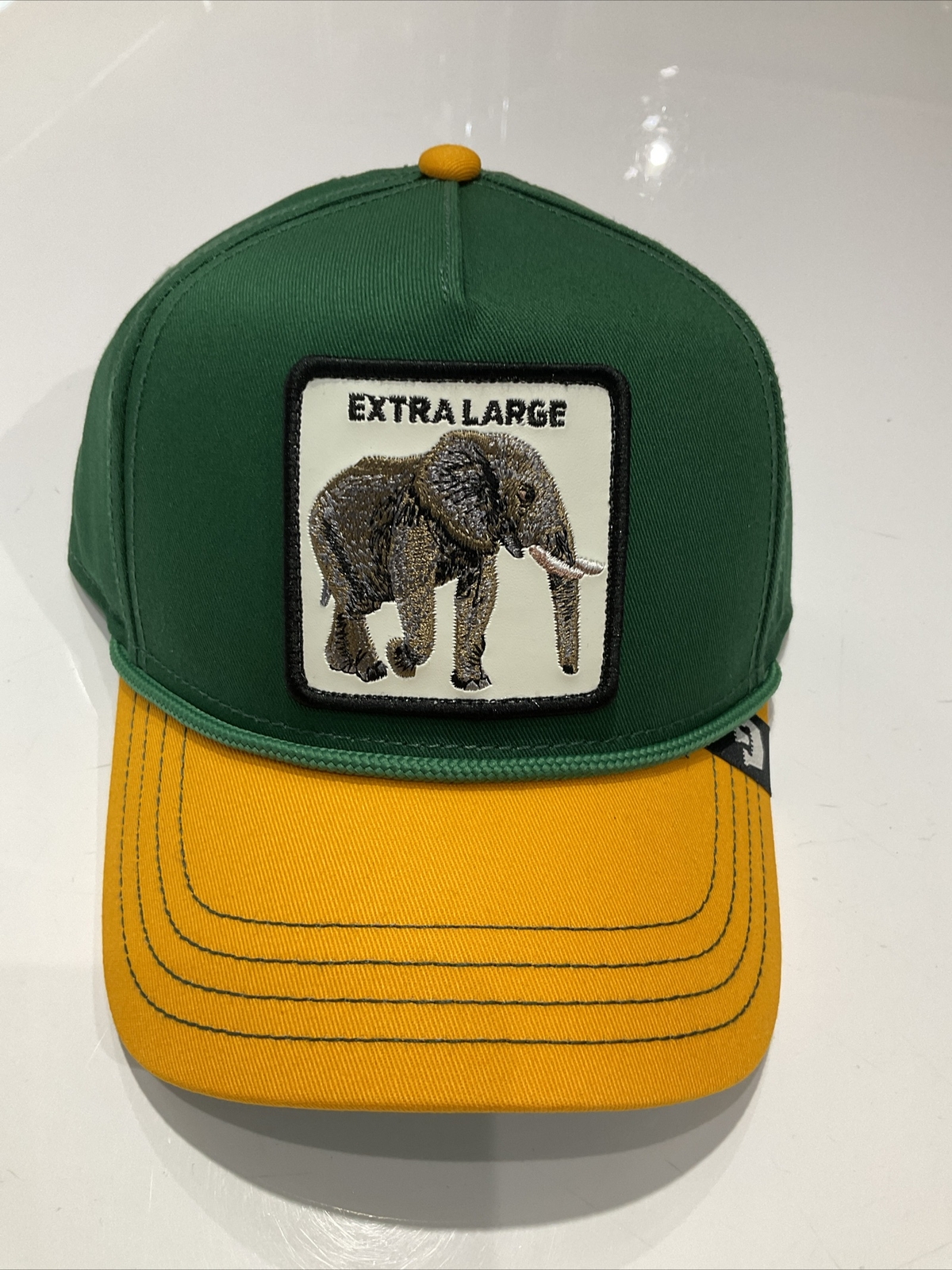 Goorin Bros 100% Cotton Rope Baseball Cap Green/Yellow Extra Large Elephant-NWT
