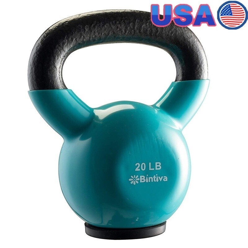 Professional Vinyl Coated Cast Iron Kettlebell 20lb Functional Training Weight