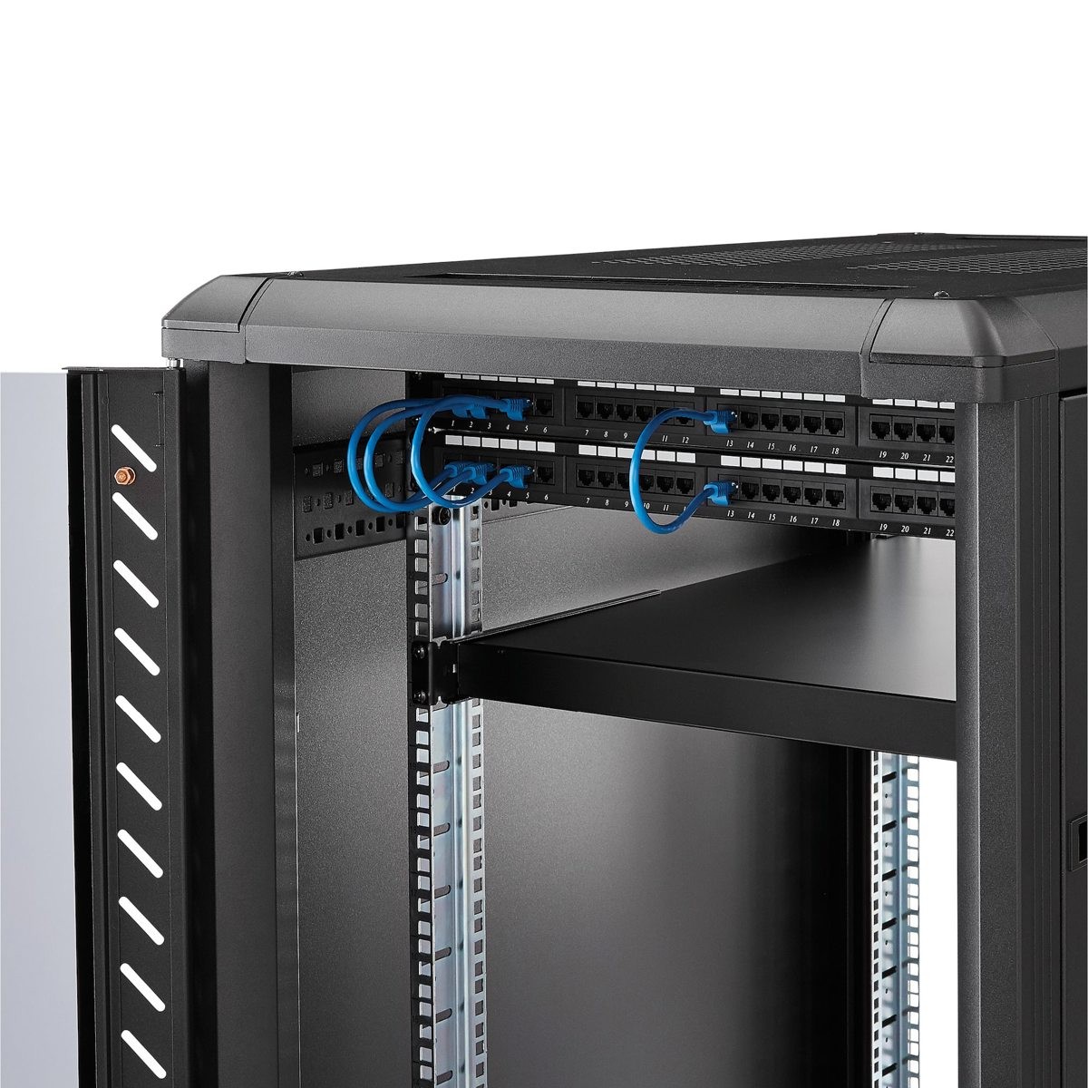 StarTech 1U Adjustable Mounting Depth Heavy Duty Fixed Rack Mount Shelf
