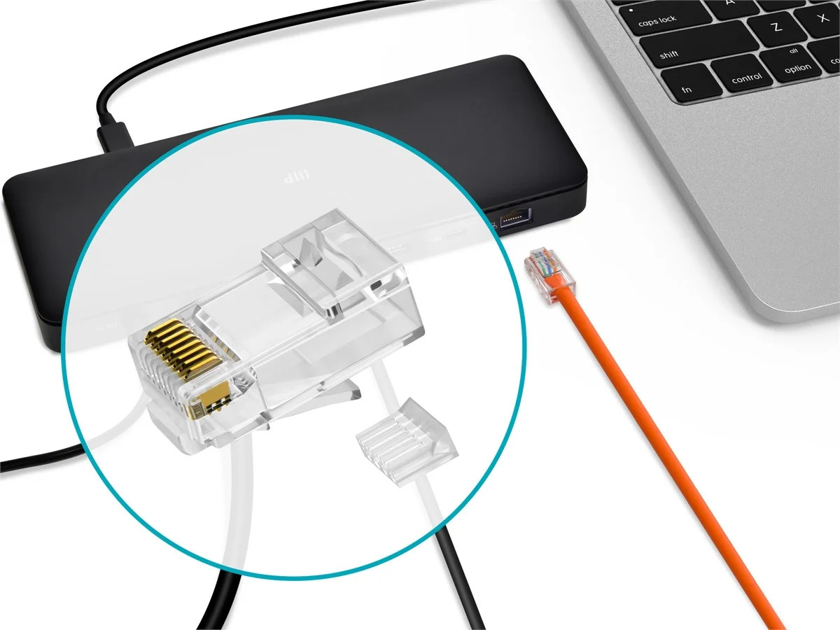 Monoprice 8P8C RJ45 Plug W/ Inserts for Solid Cat6 Ethernet Cable, 100 pcs/pack