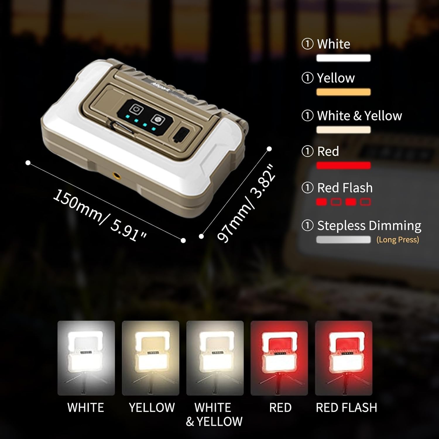 Camping Lantern Flashlight Solar USB Rechargeable LED Light Emergency Lamp