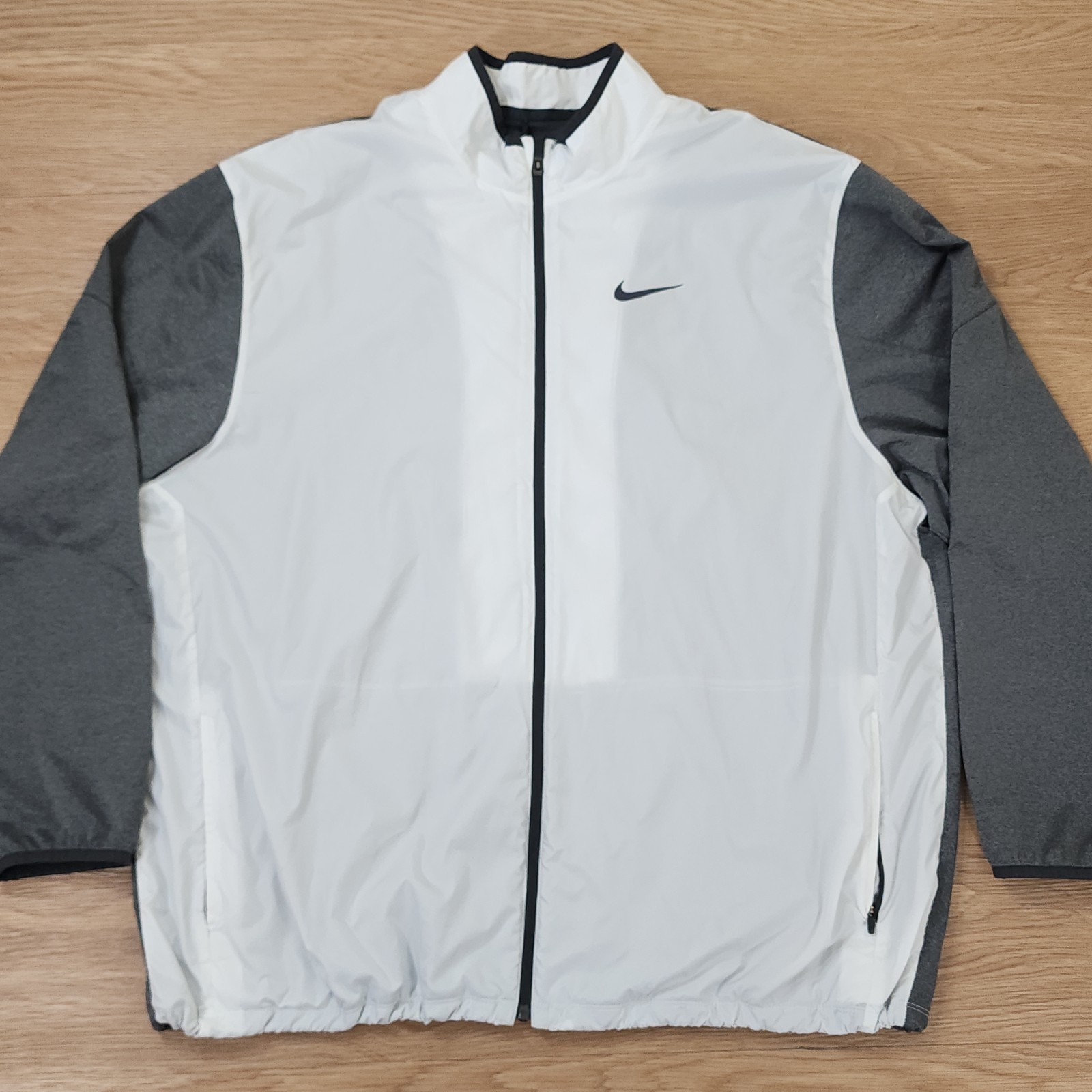 Nike Men's Full-Zip Golf Shield Jacket W/Nike Shield 3XL White Grey Colorblock