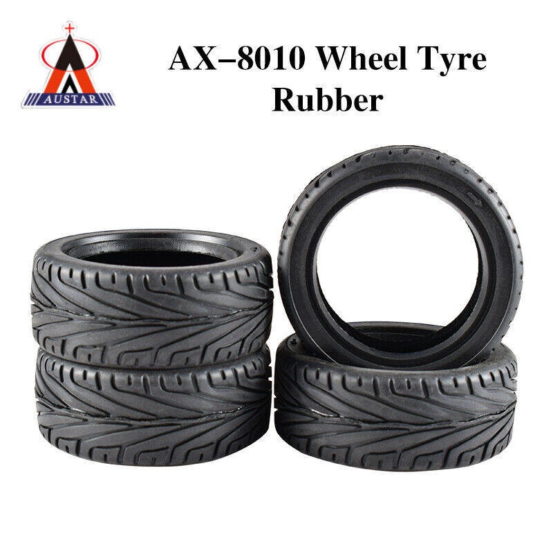 AUSTAR 4x Rubber Wheel Tire 65mm*28mm For 1/10 RC Rock Crawler on-road car