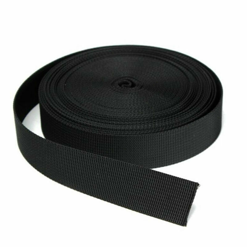 10 Meter 25mm Wide Black Nylon Heavy Webbing Strap Thick Knapsack Belt