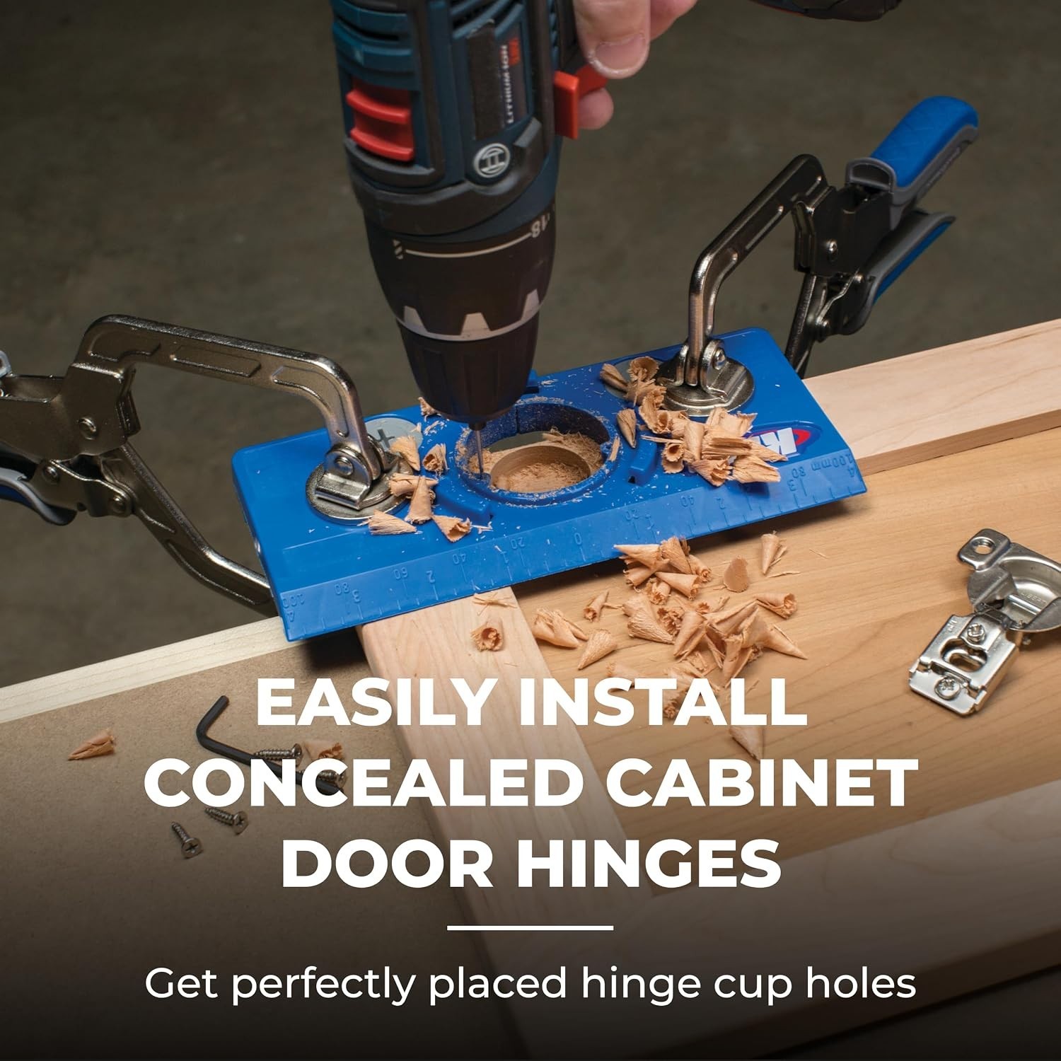 Adjustable Concealed Hinge Jig with 35mm Drilling Bit for Cabinet Installations