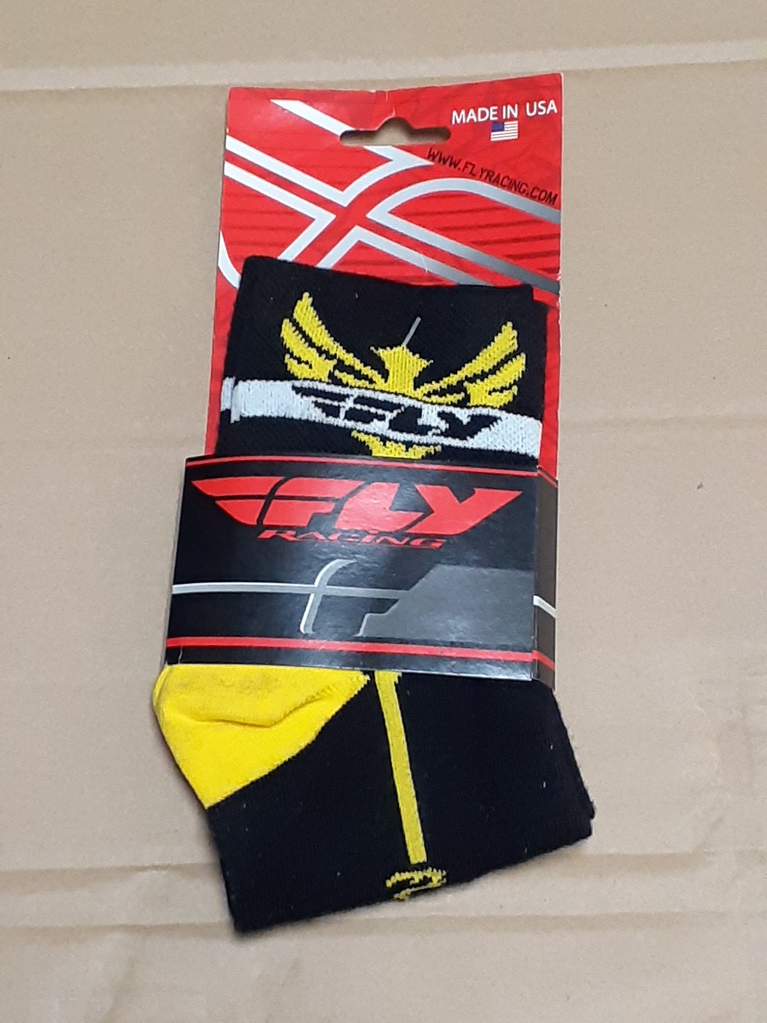 Fly Racing Action Socks (Black/Yellow-L/X) By Sock Guy.