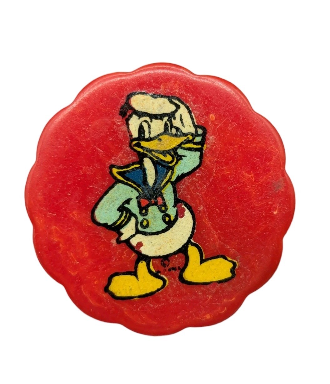 Vintage Disney Donald Duck Red Bakelite Pencil Sharpener