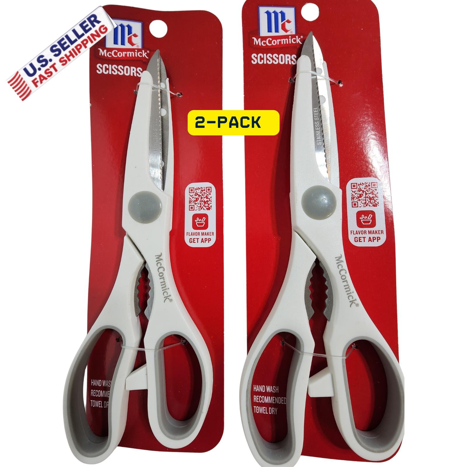 2-Pack Kitchen Scissors Stainless Steel Multipurpose Shears Heavy Duty Cooking