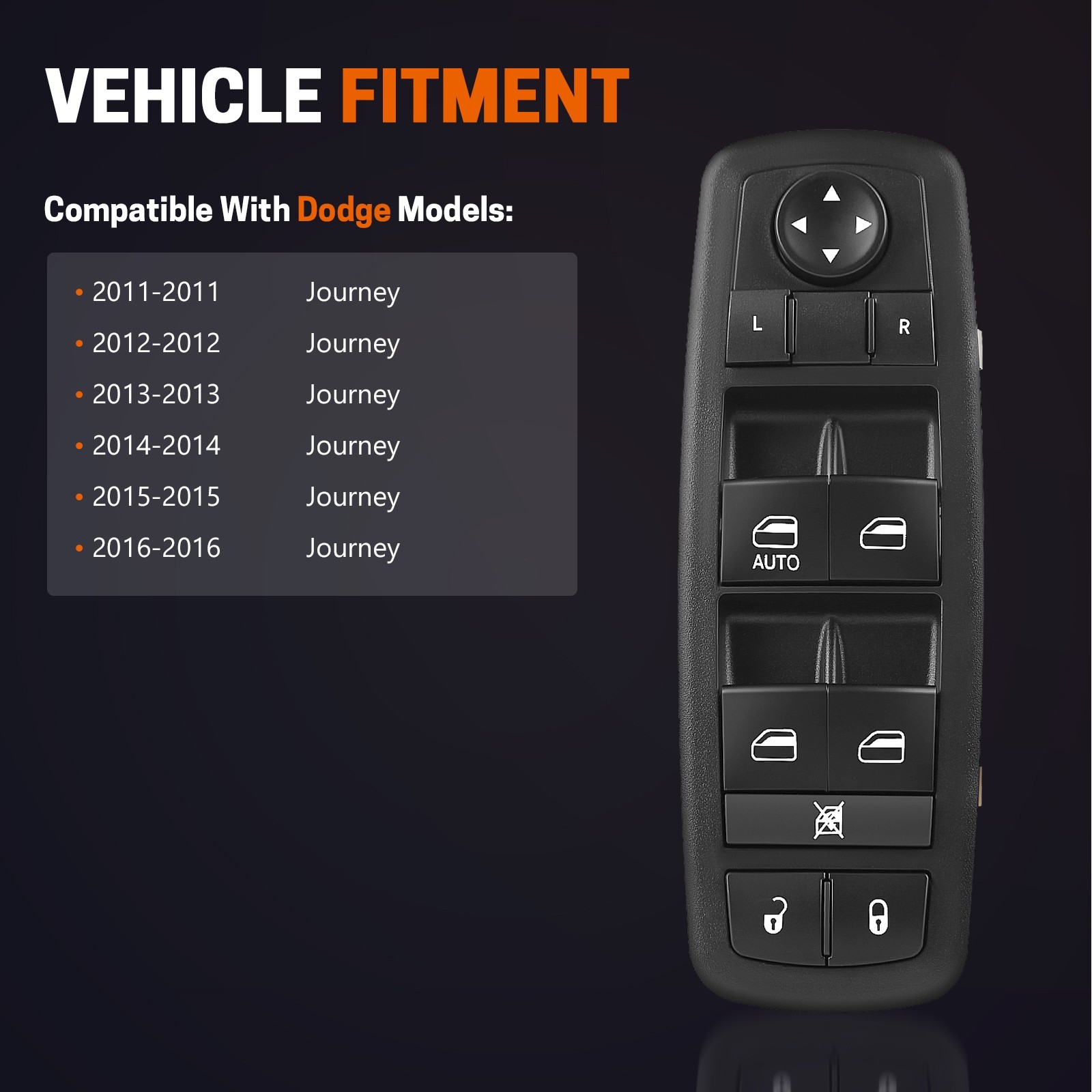 Front Driver Side Power Window Switch for Dodge Journey 2011-2016 68084001AB