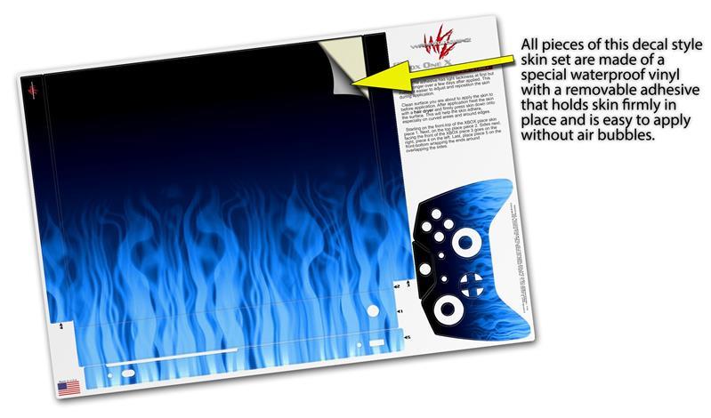 Skin Set for XBOX One X Fire Blue