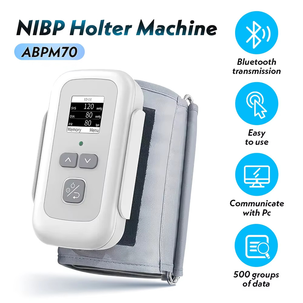 ABPM70 Adult NIBP Holter Digital Blood Pressure Monitor 24H Recorder