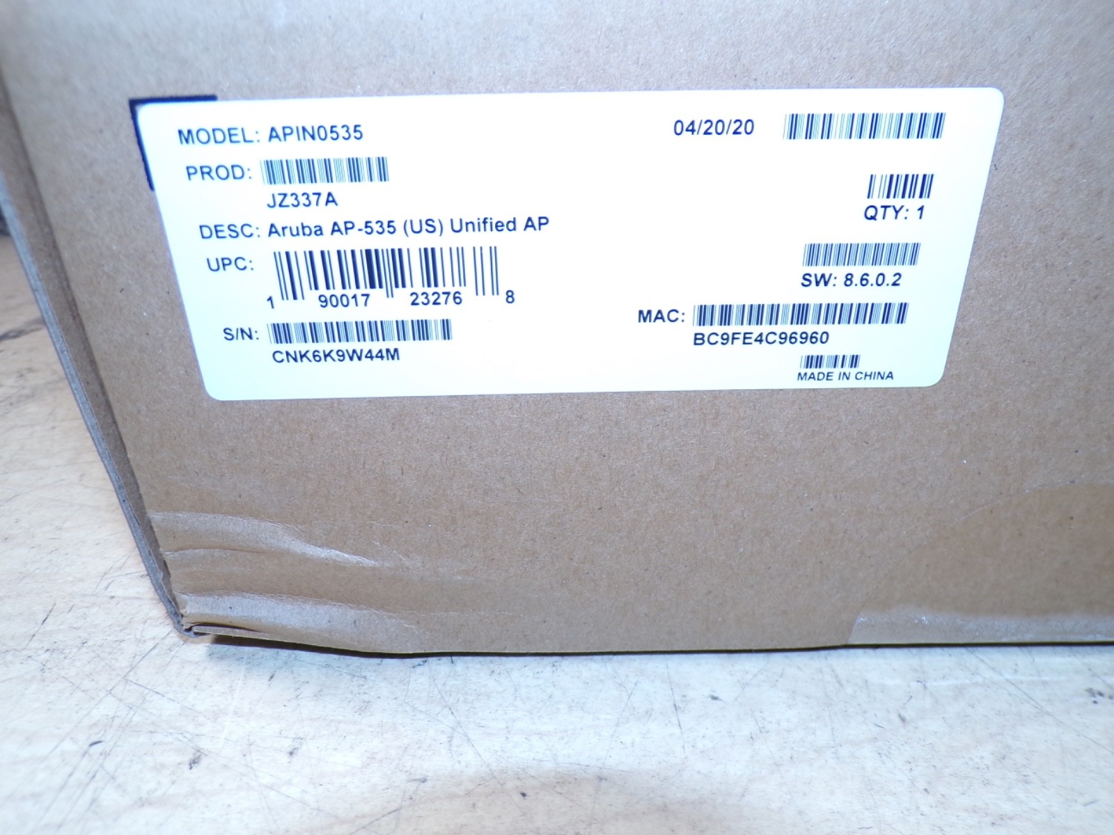 ARUBA AP-535 WIFI 6 WIRELESS ACCESS POINT JZ337A