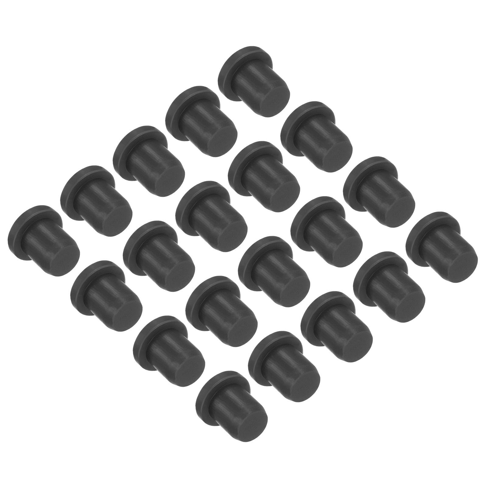 20 Pack High Temp Silicone Plug T Shaped Solid Silicon Stopper Black 10x8x7.5mm