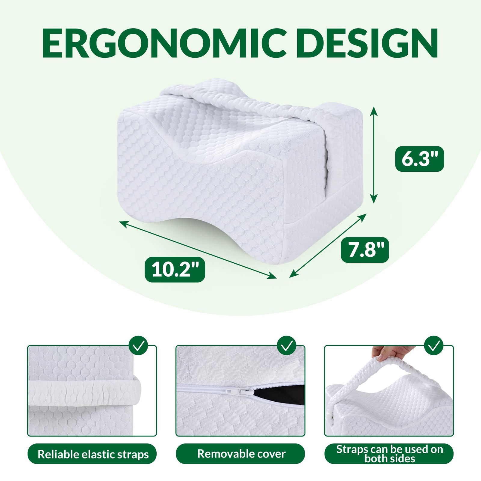 Knee Pillow for Side Sleepers - Between Legs Pillow for Side Sleeping, Back &...