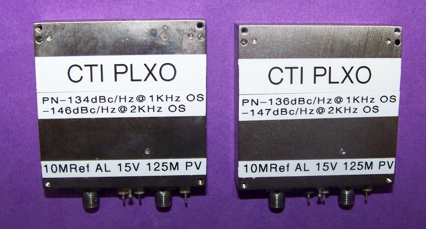 CTI 125MHz PLXO Osc. with  10MHz input ref.  Phase Noise -146dBc/Hz@2KHz offset!