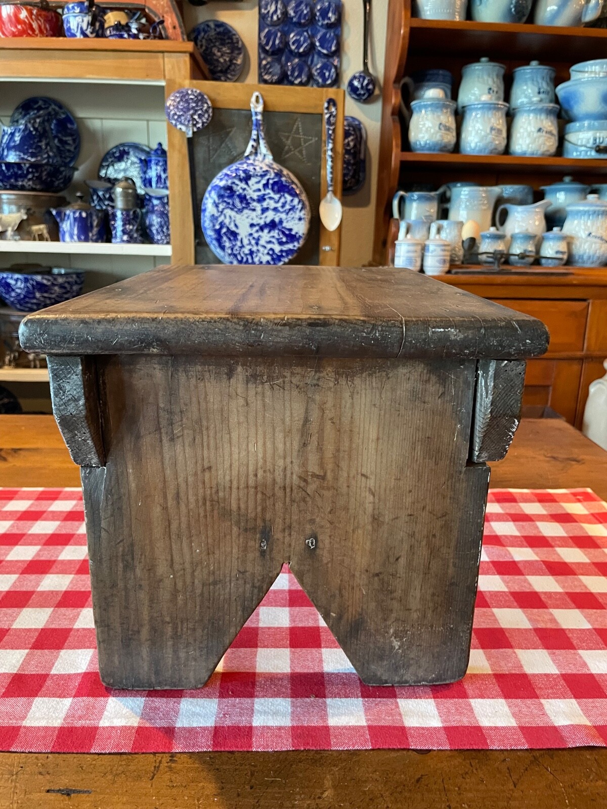 Antique Wooden Stool (square nails)