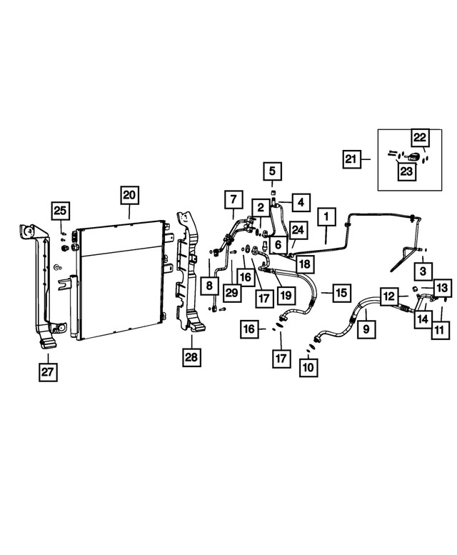 Genuine Mopar Radiator To Condenser Bracket Left 68227806AA