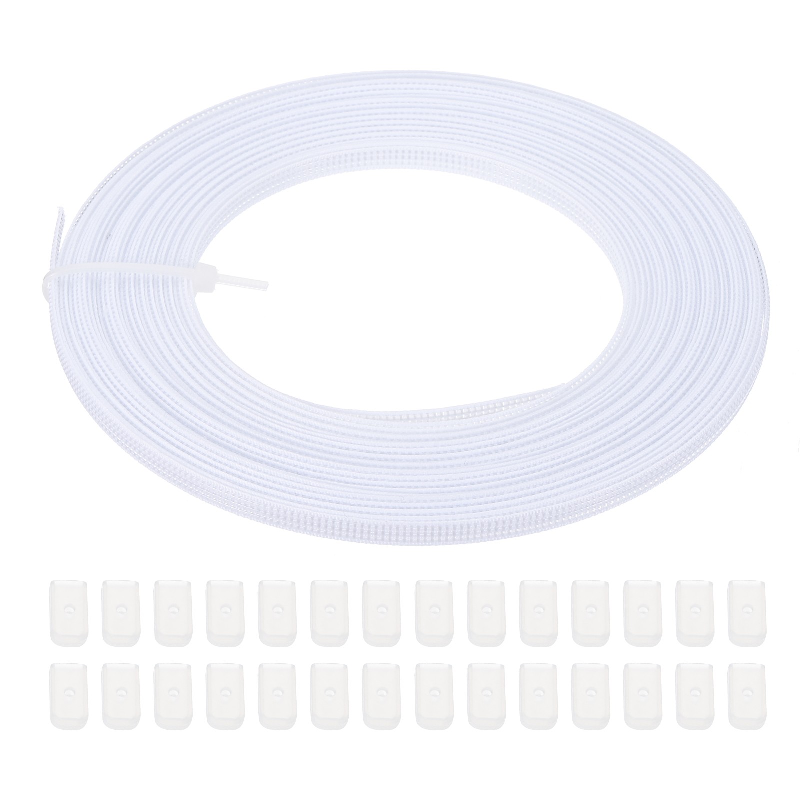 15 Yard 4mm Wide Polyester High Density Corset Boning with 60 Pcs End Cap,White