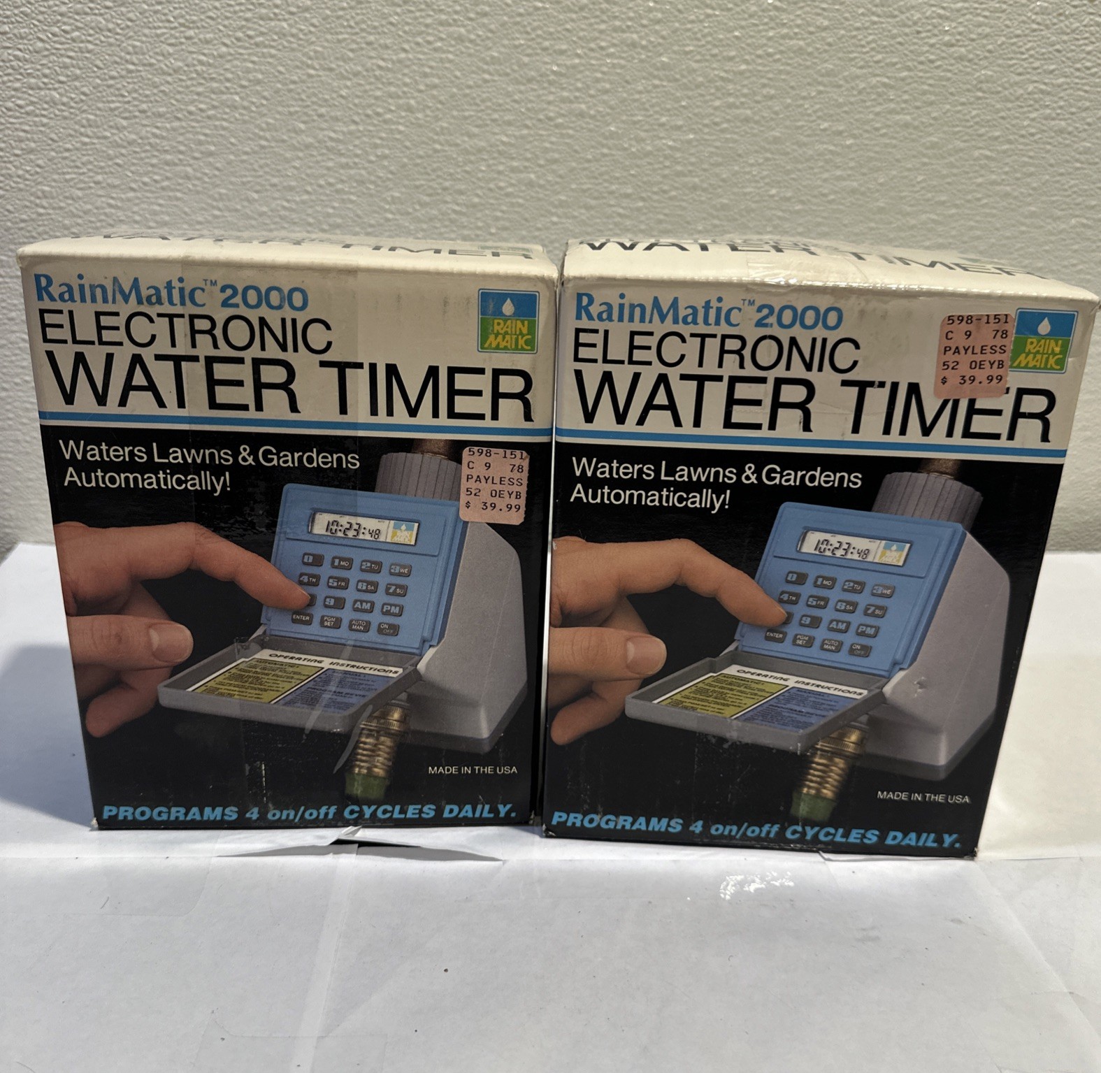 Rain Matic 2000 Electronic Water Timer Made In USA 4 Cycles Pack Of 2