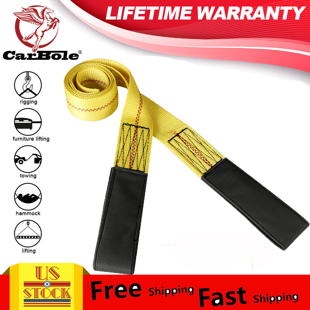 6' x 2" Heavy Duty Nylon Flat Lifting Sling Strap Eye Polyester Webbing 9000LBS
