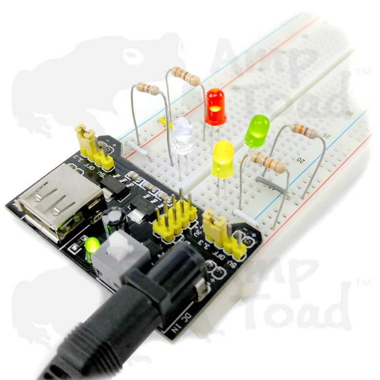BreadBoard Beginners Kit, Power Supply Module, Resistors, Wires, more...