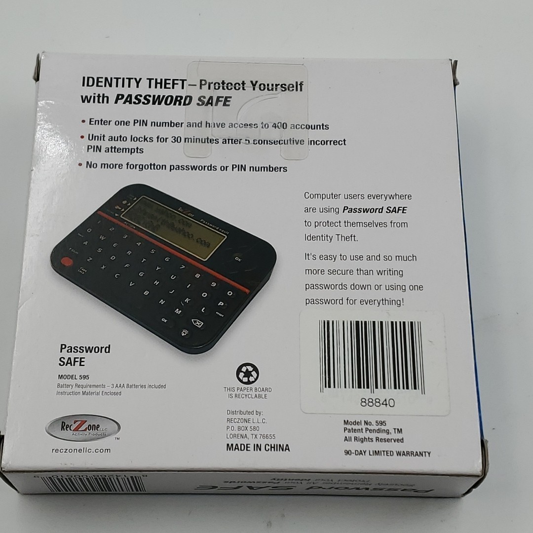 New Open Box Password Keeper Safe Vault Password Organizer Password Logbook