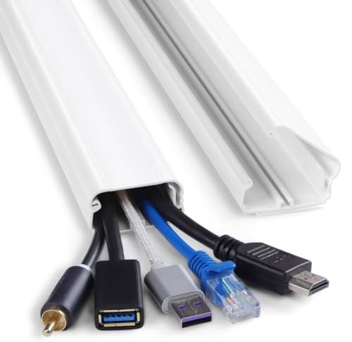 Cord Cover Wall 32in, TV Cord Hider for Wall Mounted TV, X-Large (W1.5") White