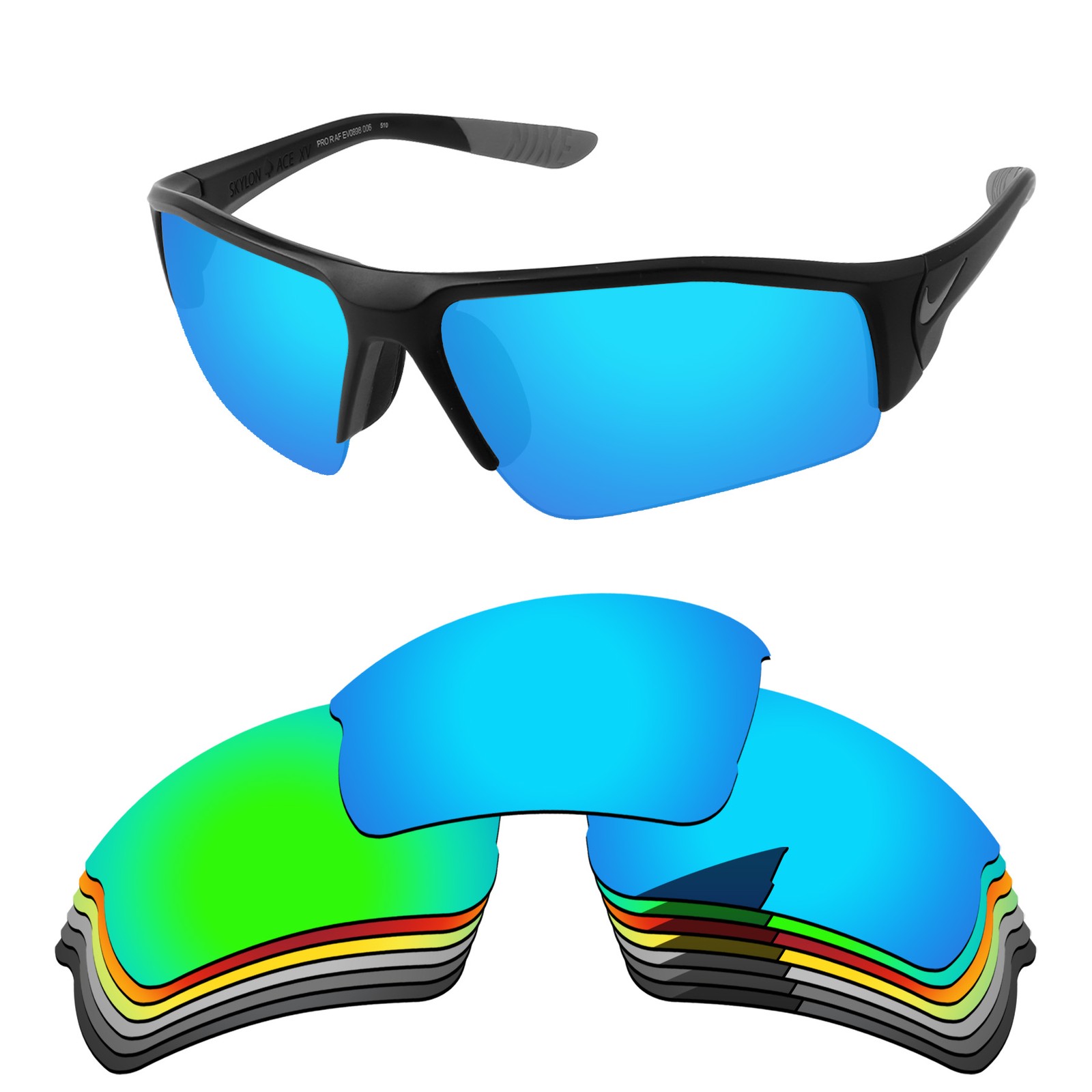 Lenslog Polarized Replacement Lenses For-Nike Skylon Ace PRORAFEV0898 Sunglasses