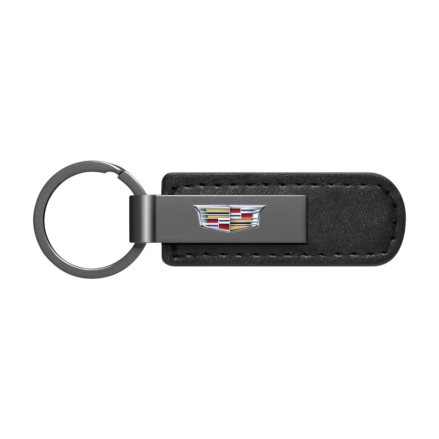 Cadillac Crest PU Leather Black Metal Key Chain