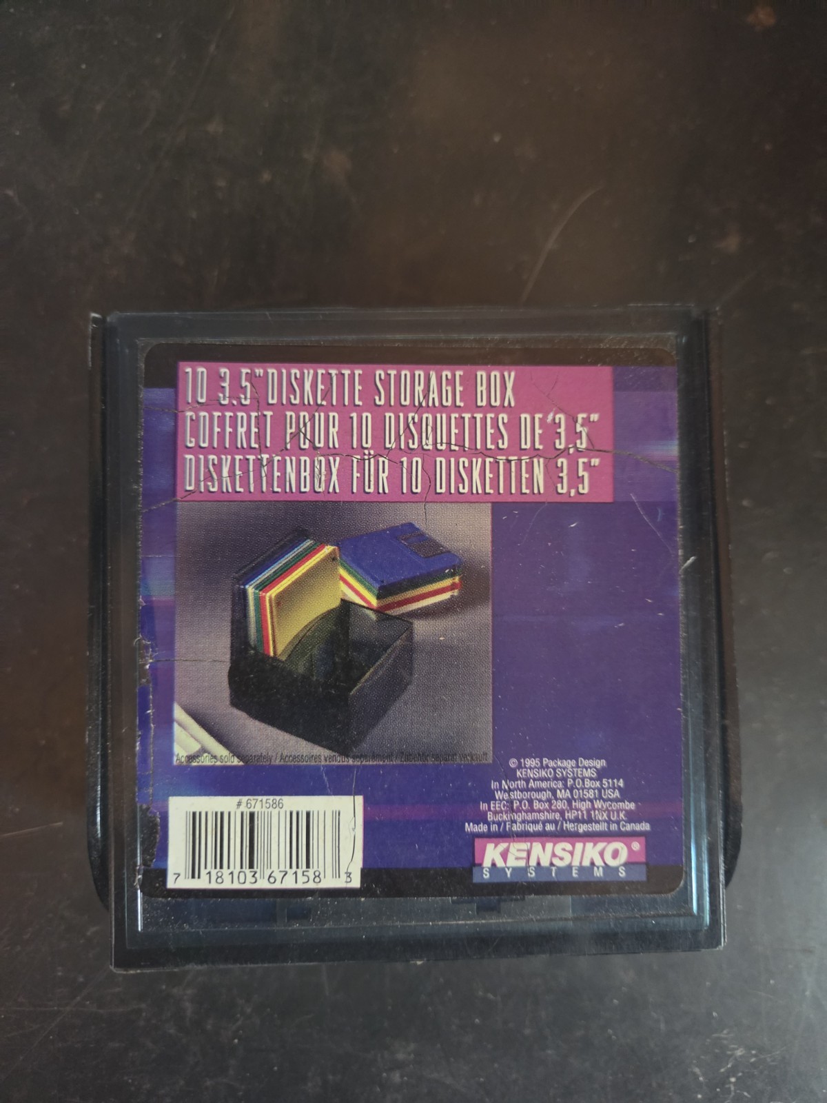 Kensiko Systems Vintage 3.5" Diskette Storage Box Holds 10 Diskettes MPN 671586